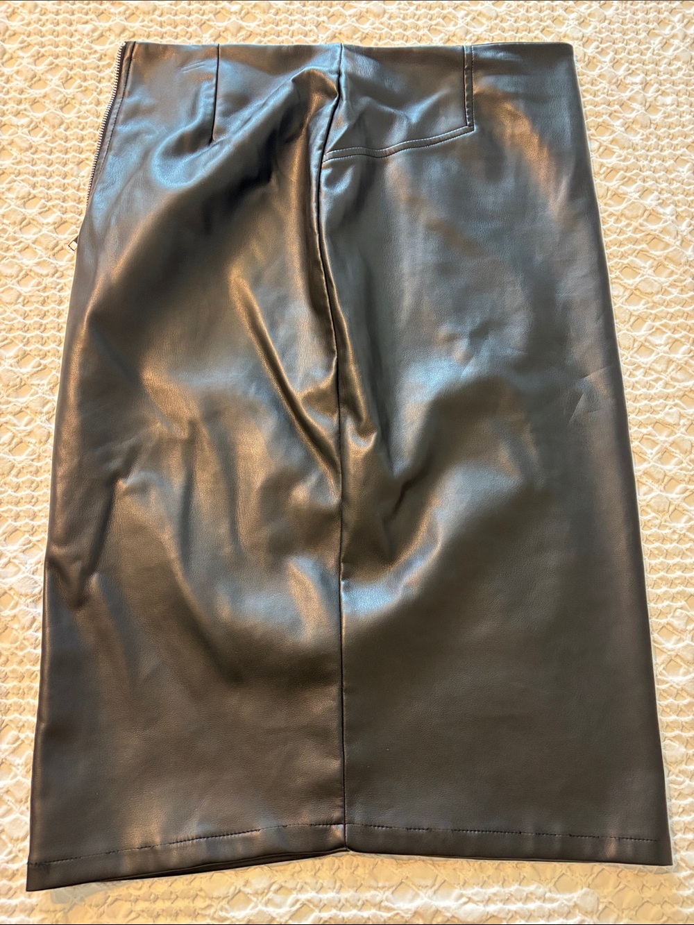 Women's Black Faux Leather skirt — Sleek Straight Fit